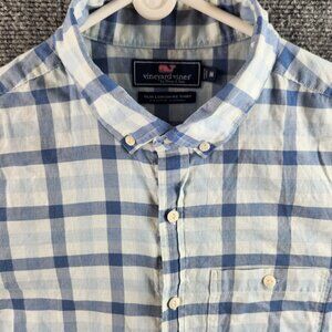 Vineyard Vines Blue Plaid Long Sleeve Button Up Shirt Medium Slim Longshore M